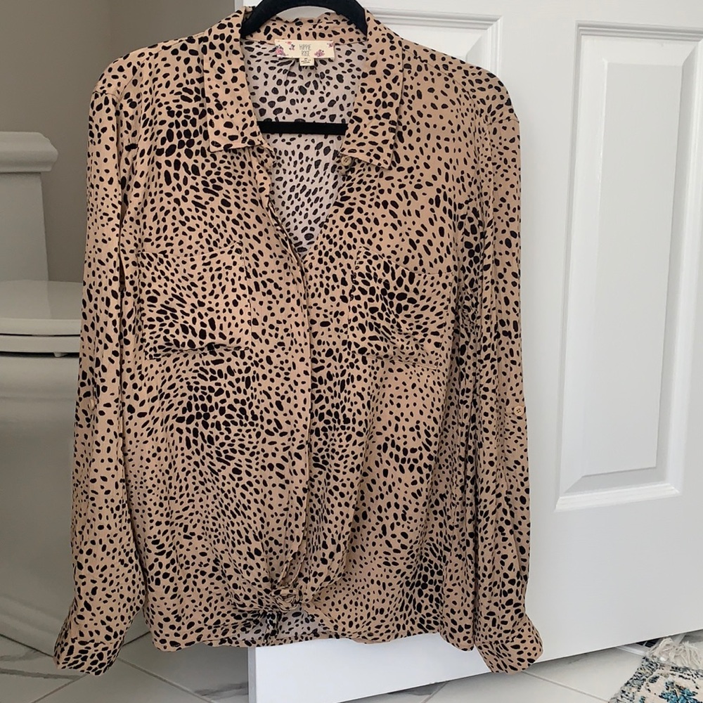Leopard button up.